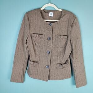 Cabi Penny Herringbone Fleck Blazer Jacket Size Large